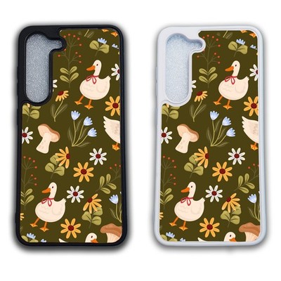 Gummi Clip Handy Hülle Samsung - süßes Gänse Muster - dumme Gans Geschenk Tiere