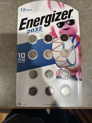Energizer  2032 Lithium Battery 12 Count Coin Cell Button Batteries