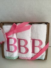 Initial B Babygirl Washcloth Boxed Set By Mud Pie NWT