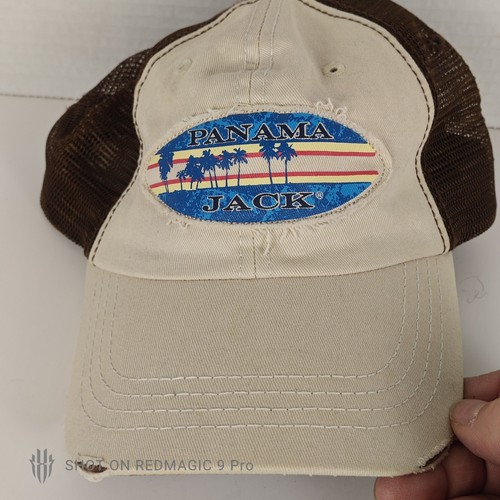 Panama Jack Adjustable Cap New With Tag Brown Mesh Back Distressed Beige Front - Bild 3 von 15