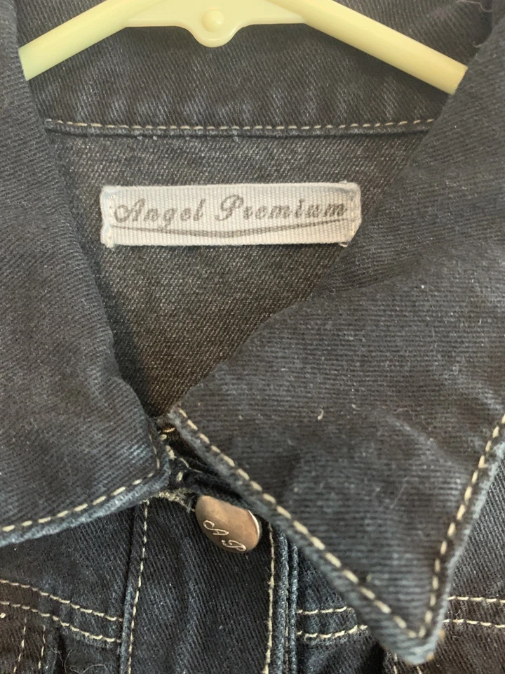 Angel Premium Jean Dk Wash Blue Denim Western Jacket Size Small - Image 2 of 4