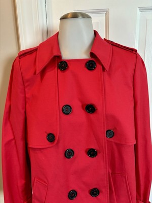 L.K. BENNETT Red Double Breasted Trench US12/UK16