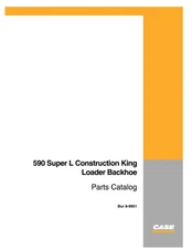 Case 590 Super L Construction King Loader Backhoe Parts Catalog Manual Book