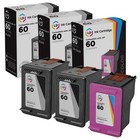 Replacement Replacements Fits for HP 60 CC640WN & CC643WN Color 2 Blk & 1 Color