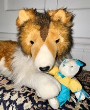 FAO Schwarz Plush Dog Toy Realistic Lifelike Stuffed Animal Collie Style 2012
