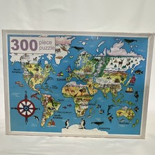 Vintage World Map 300pc Interlocking Cardboard Jigsaw Puzzle, Multicolor