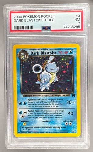 74235295 Dark Blastoise 2000 Pokemon Team Rocket #20 Holo PSA 7