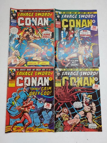 Vintage Savage Sword of Conan 1-4 Marvel