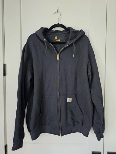 Carhartt Men's Large K122 Heavyweight Full Zip Hooded Sweatshirt Knit Black - Bild 1 von 15