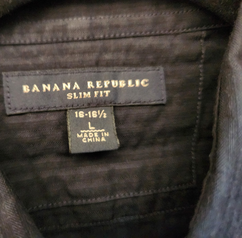 Neu Banana Republic Slim Fit Herren Hemd Marine Gestreift Luxus Baumwolle, Gr. 16-16,5 - Bild 6 von 7