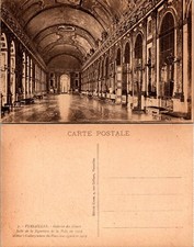 Versailles Galeries des Glaces Postcard 1919 Mirror Gallery Vintage Unposted