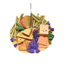 Tray Bread Cheese Christmas Ornament Resin Cheese 3.5" bread cheese tray food