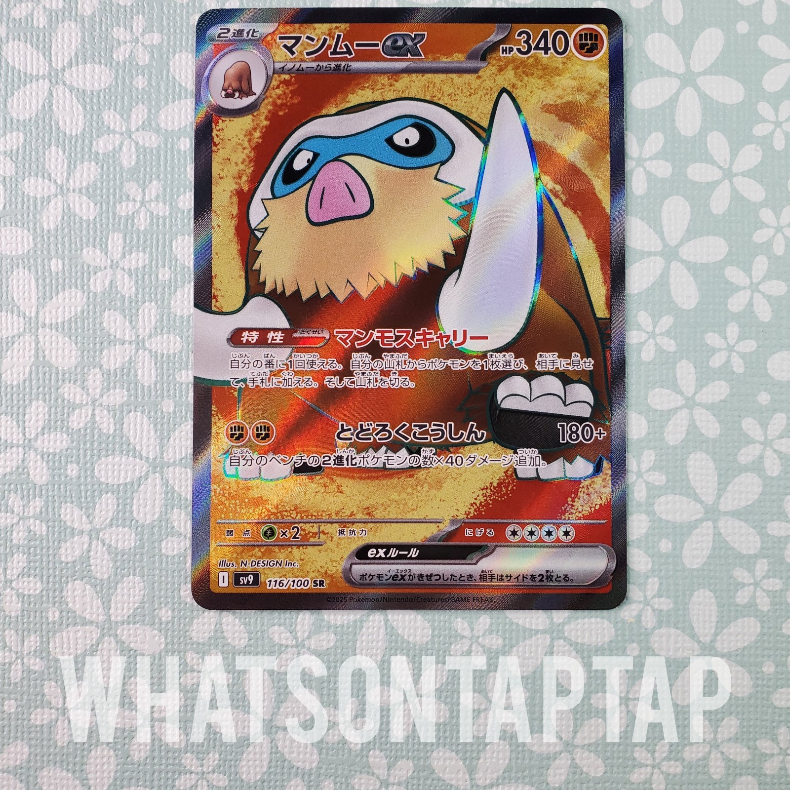 Pokemon Card Mamoswine Ex 116/100 Secret Rare Scarlet Violet Battle Partners NM