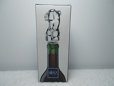 Mikasa Crystal Glass Art Form Female Body Wine Bottle Stopper Austria Made New