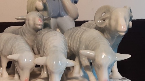 Vintage Gerold Porzellan Sheep Shepherd Figurine #4903 Bavaria West Germany - Bild 4 von 18