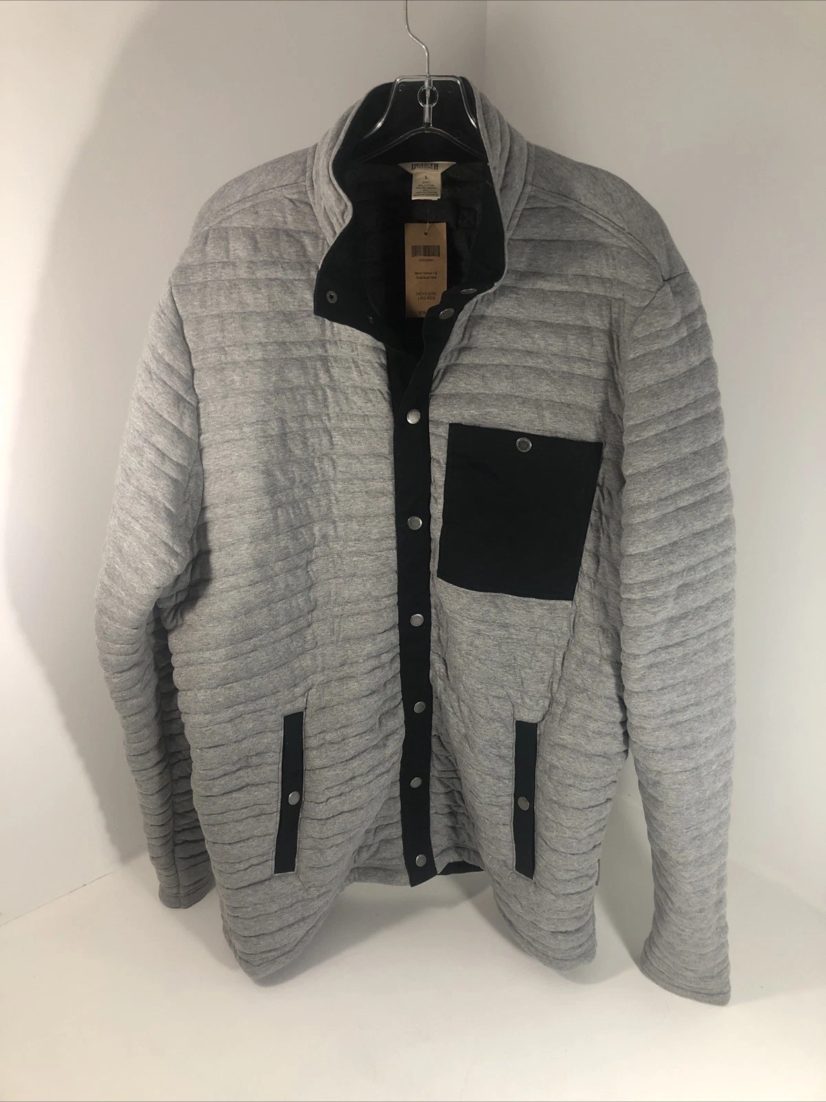 Duluth Mens Large Flintlock Gray Full Metal Snap Mock Neck Insulated Jacket NWT