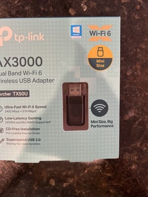 TP Link Archer TX50U AX3000 - Fast Dual-Band Wi-Fi 6 USB Adapter
