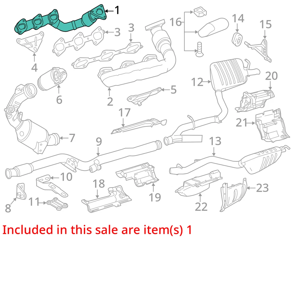 Оригинальный выпускной коллектор класса GL 2011 Mercedes-Benz 129 000 миль (LKQ ~ 424134754) - Изображение 4 из 4