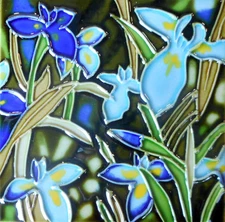 Flower Hand Painted Tile Trivet 4X4 INCHES