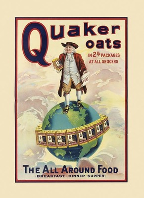 Food Quaker Oats Breakfast Dinner Supper American  Vintage Poster Repro FREE S/H
