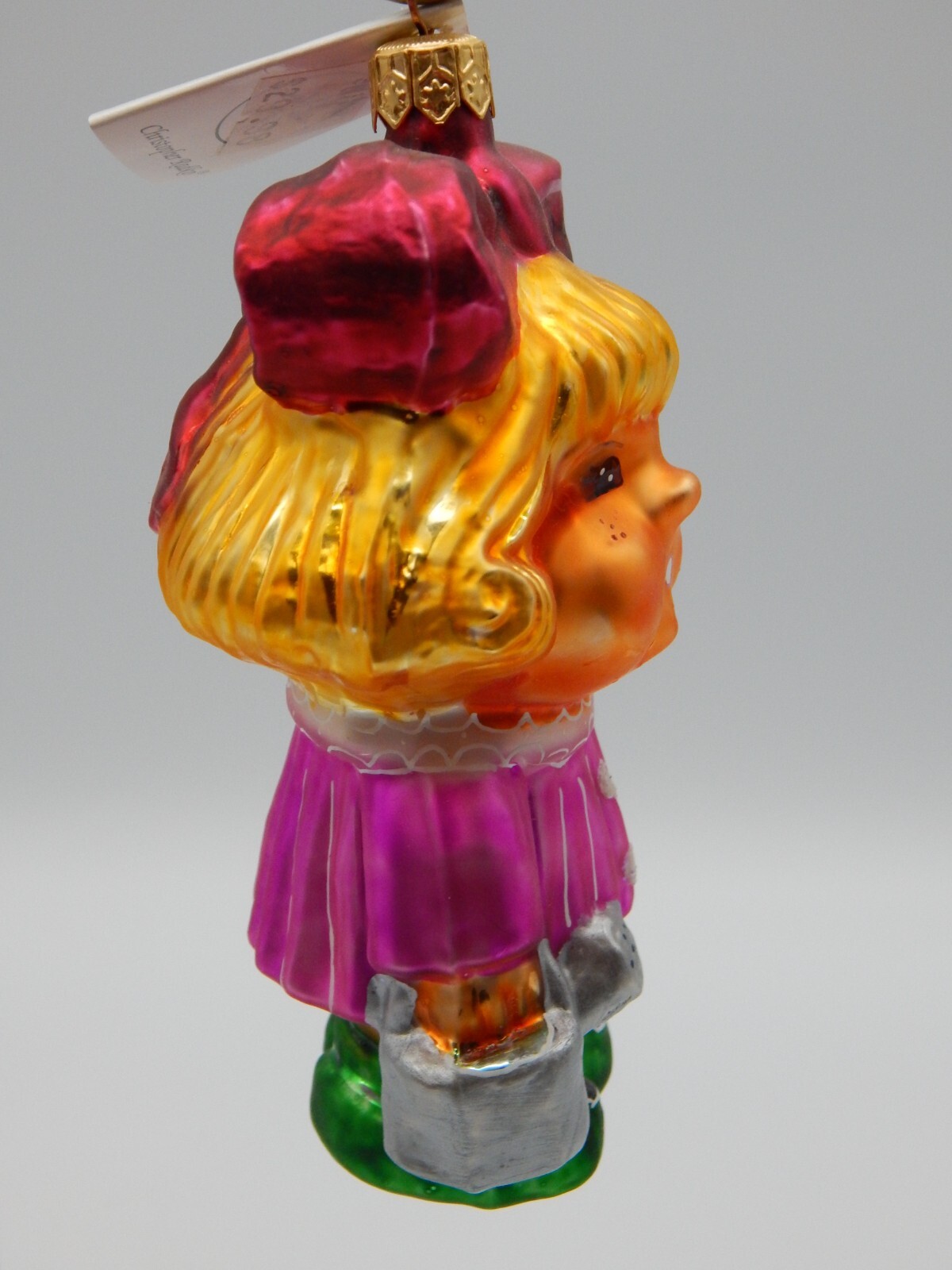 Daisy Darling Girl Watering Can Glass Christopher Radko Christmas Ornament  J5-3 | eBay