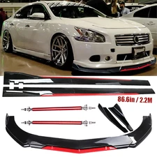 For Nissan Maxima Front Bumper Lip Splitter Spoiler Side Skirt Body Kit M+