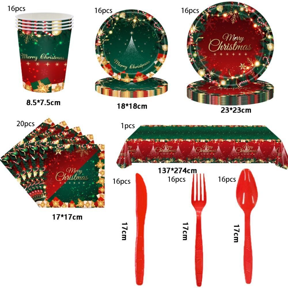 Decorations Christmas Disposable Tableware Xmas Party eBay