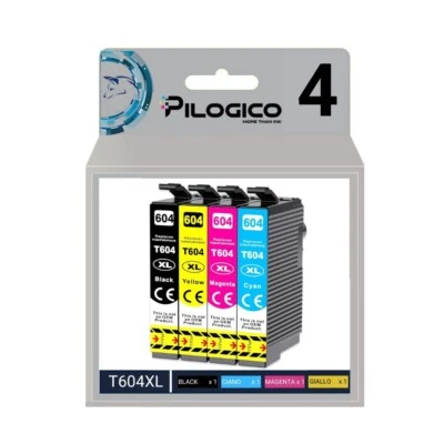 PILOGICO 4 CARTUCCE COMPATIBILI T604XL EPSON XP-2200 2205 3200 3205 4200 WF2910DWF 2930DW