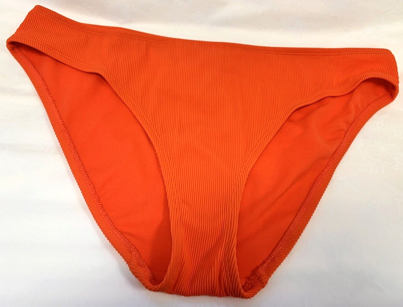 NEW! M&S Marks & Spencer UK18 orange ribbed high leg bikini bottoms