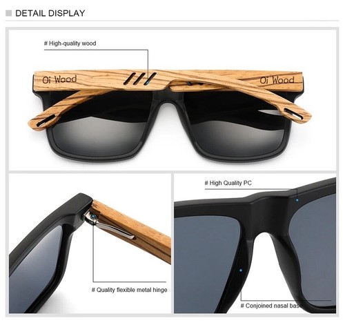Occhiali da sole uomo in legno naturale marca Oi Wood polarizzati moda occhiali da sole - Foto 4 di 7
