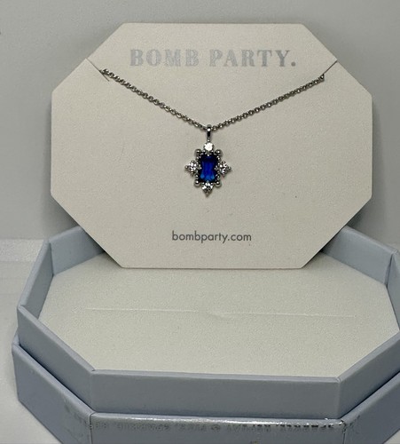 Bomb Party Necklace “Fierce In Sparkle” RBP3983 LC Sapphire & Rhodium