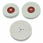White Stitch Metal Polishing Wheel Mops Cotton 3" 4" 5" 6" 7" 8" - 10mm Ø Holes