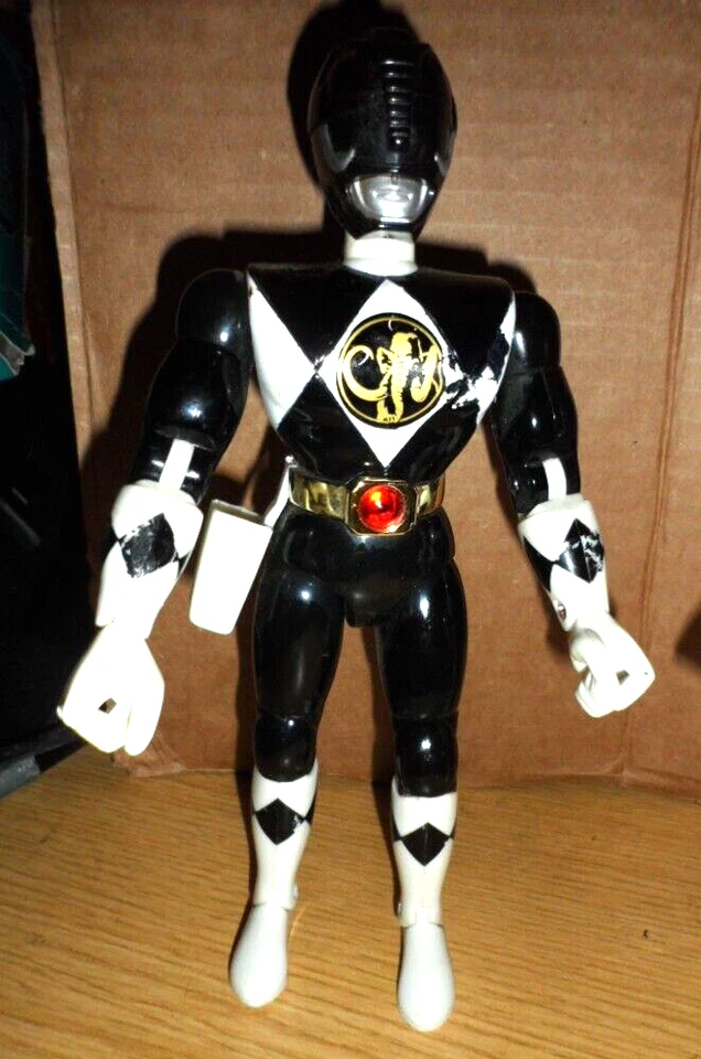"Lote de 3 figuras vintage de Power Rangers de Bandai 1993 rojas, blancas y negras de 8""" Foto 4 de 4
