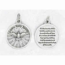 Holy Spirit Silver Tone Round 3/4" Medal  171-34-2420