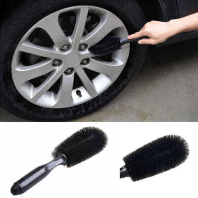 Alloy Wheel Brush Car Cleaning Washing Easy Reach Soft Bristle Handle Grip Bike