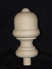 NEWEL POST FINIAL MAPLE WOOD UNFINISHED CAP ACORN TOPPER 4 PIECES