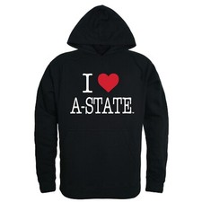 Arkansas State University Wolves A-STATE NCAA College I Love Hoodie Sweatshirt