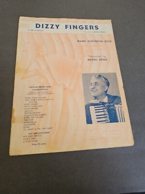 DIZZY FINGERS ORIGINAL 1937 SHEET MUSIC BY ZEZ CONFREY PIANO ACCORDION SOLO