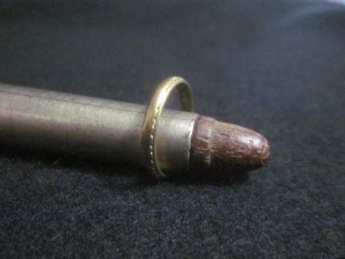 Vintage Art Deco 18k Yellow Gold Engraved Wedding Band Ring 1926 Sz 5.5 2.3grams - Picture 8 of 21