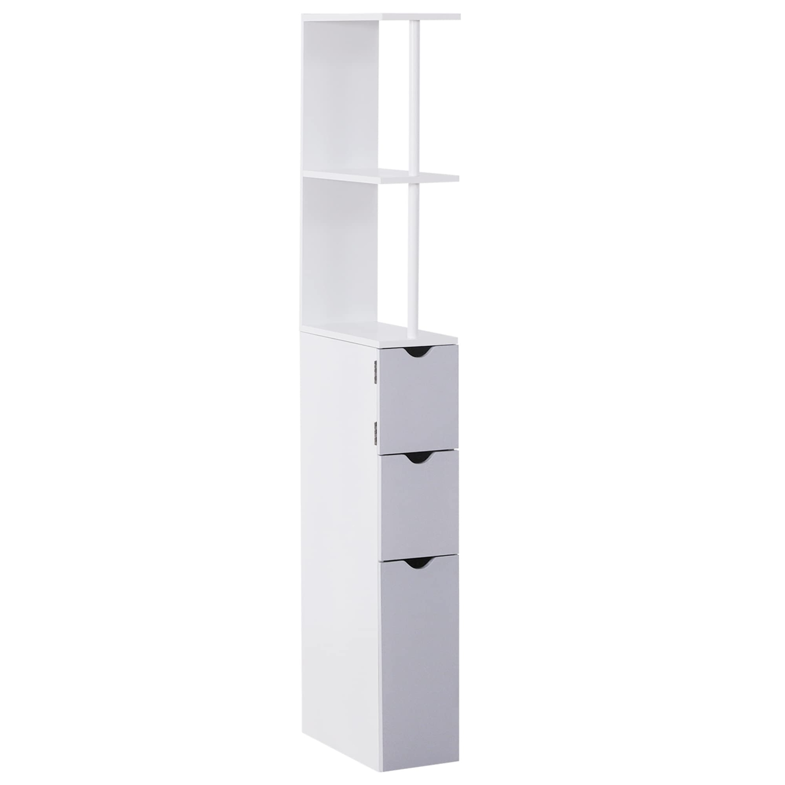 54 Inch Freestanding Bathroom Storage Cabinet with 2-Tier Shelves for Linens