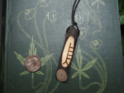 Wooden Ogham Pendant with Cord - Pagan, Wiccan, Witchcraft, Celtic Tree Ogam - Picture 63 of 69