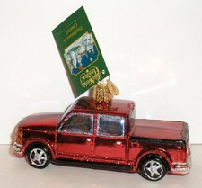 2021 - PICKUP TRUCK -OLD WORLD CHRISTMAS - BLOWN GLASS ORNAMENT NEW W/TAG 46107