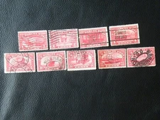 9 - US Parcel Post Stamps 1, 2, 3, 4, 5, 10, 15, 20 & 25 Cent Stamps   FREE SHIP