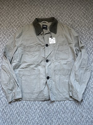 Womens Zara Overshirt Size XL Button Up Grey Shacket Casual Collared NWT (64)