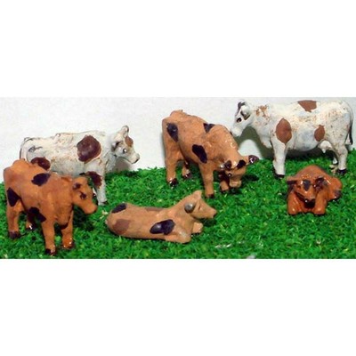 6 Assorted Cows N Scale Langley A63