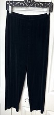 CHICO'S Travelers Ankle Zip Crop Pants Black Capri Cropped Elastic Waist 0 Small