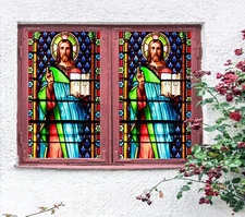 3D Priest A862 Window Film Print Sticker Cling Stained Glass UV Sinsin