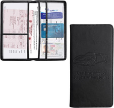 Car Registration and Insurance Holder, Leather Auto Glove Box Organizer