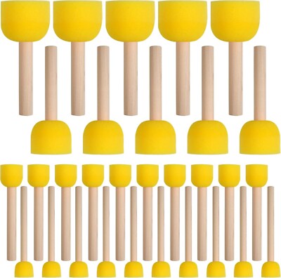 30 Pcs Round Sponges Brush Set Round Sponge Brushes for Painting Paint Spon