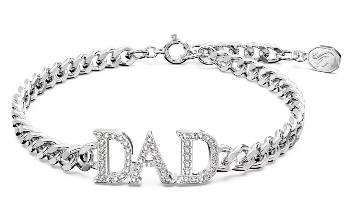 Swarovski Father's Day Dad Bracelet White, Rhodium Plated